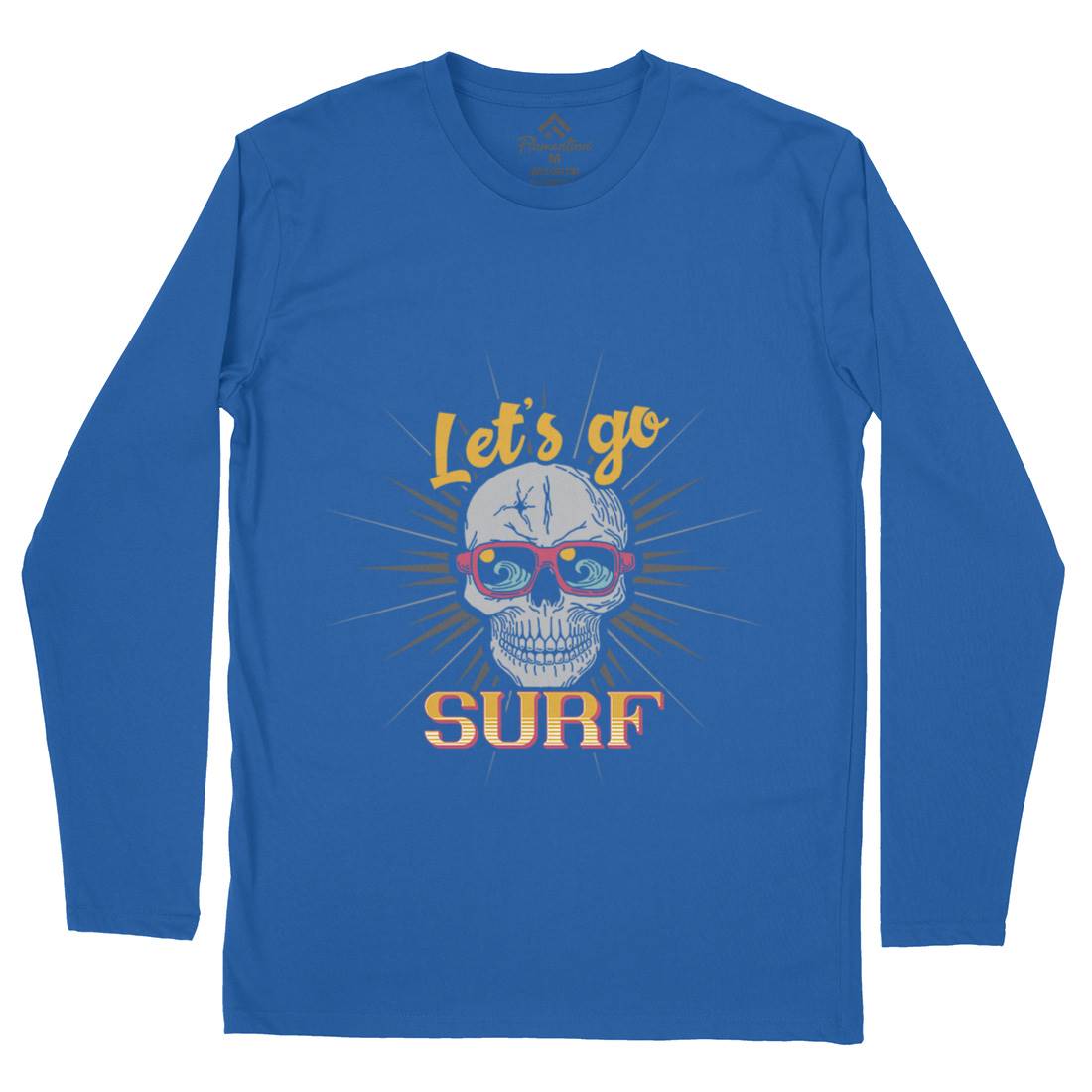 Skull Surfing Mens Long Sleeve T-Shirt Surf B346