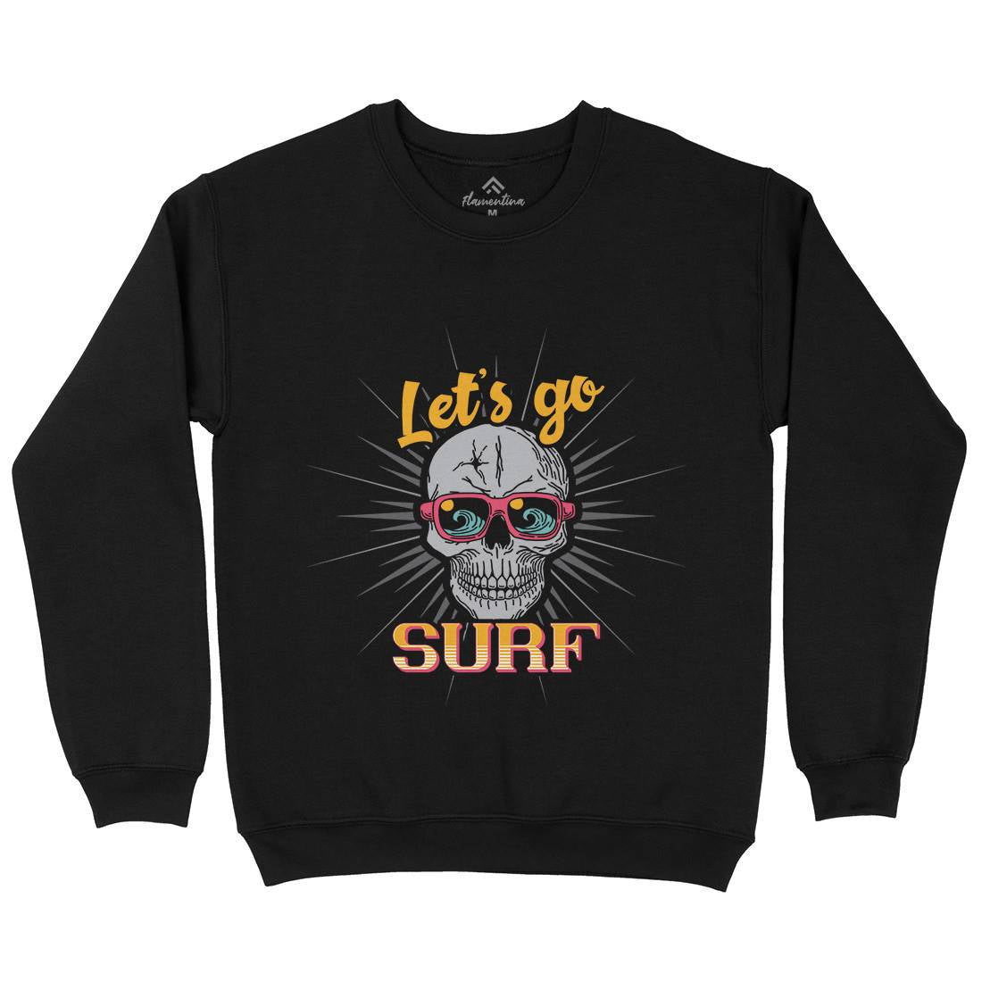 Skull Surfing Kids Crew Neck Sweatshirt Surf B346