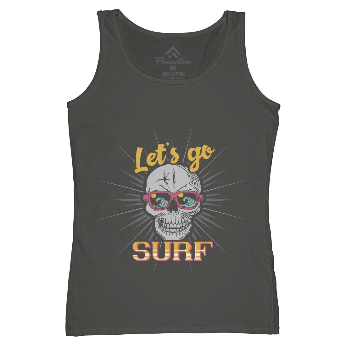 Skull Surfing Womens Organic Tank Top Vest Surf B346