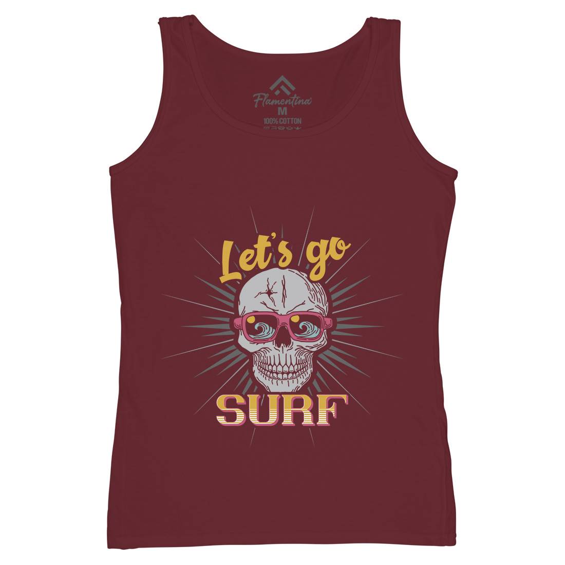 Skull Surfing Womens Organic Tank Top Vest Surf B346