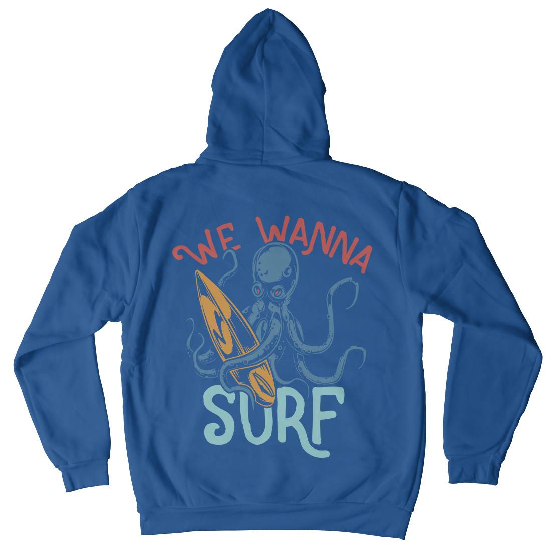 Octopus Surfing Mens Hoodie With Pocket Surf B347
