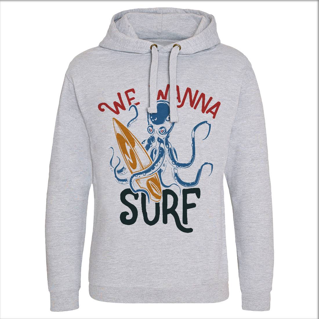 Octopus Surfing Mens Hoodie Without Pocket Surf B347