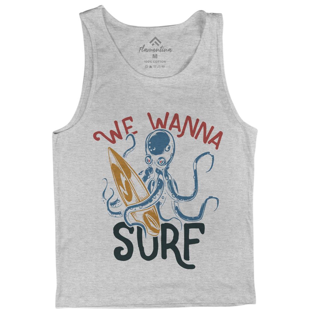 Octopus Surfing Mens Tank Top Vest Surf B347