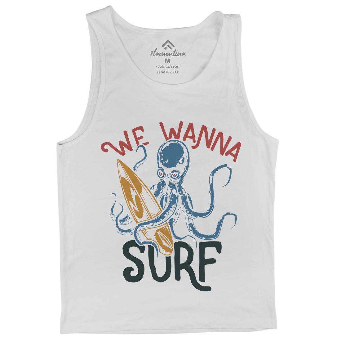 Octopus Surfing Mens Tank Top Vest Surf B347