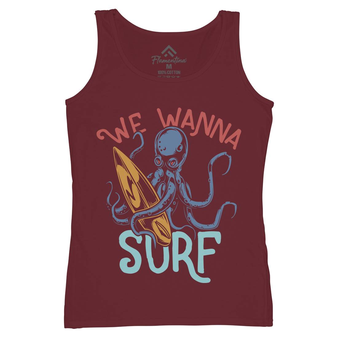 Octopus Surfing Womens Organic Tank Top Vest Surf B347