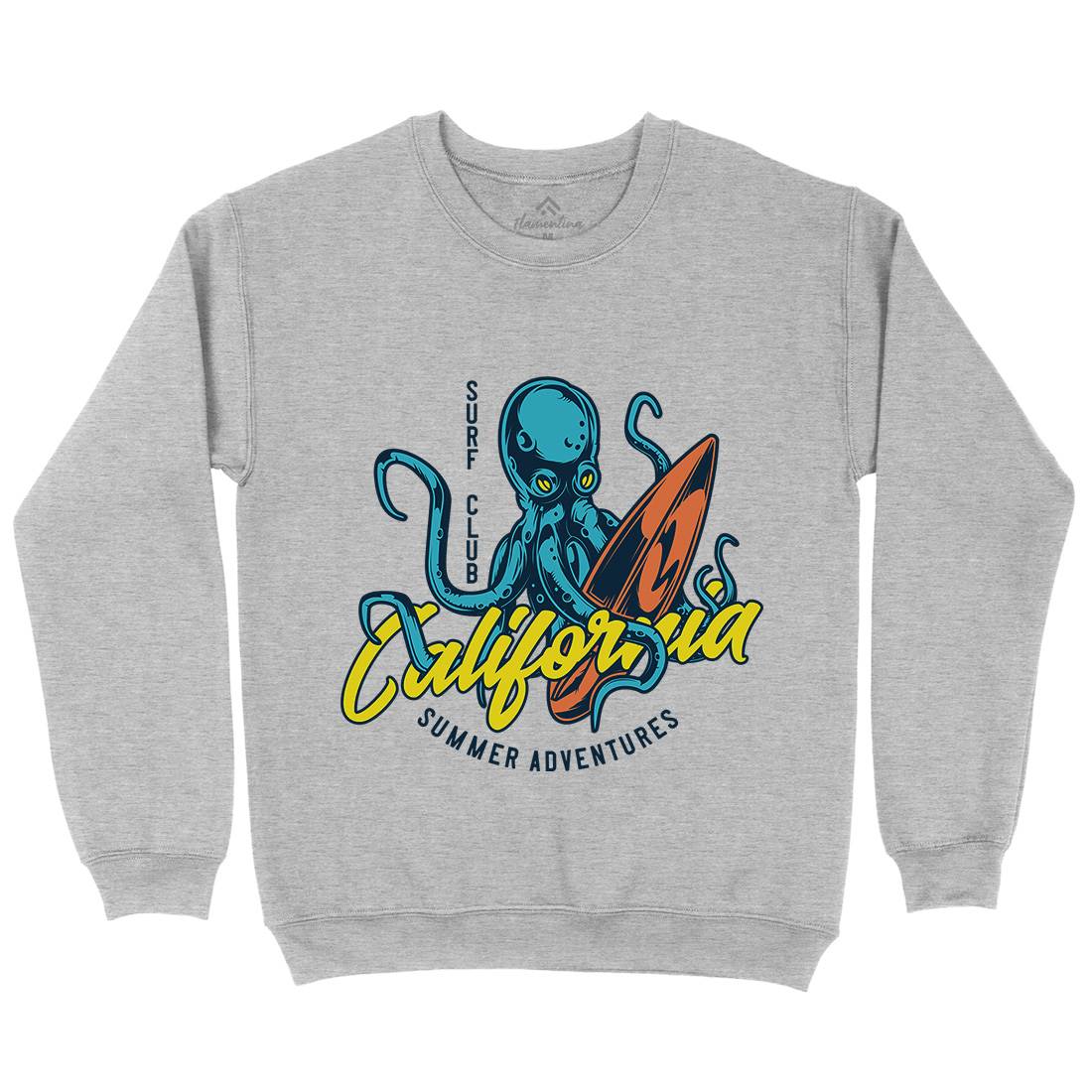 Octopus Surfing Kids Crew Neck Sweatshirt Surf B348