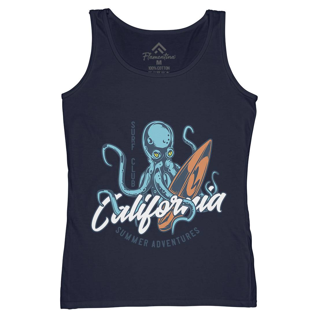 Octopus Surfing Womens Organic Tank Top Vest Surf B348