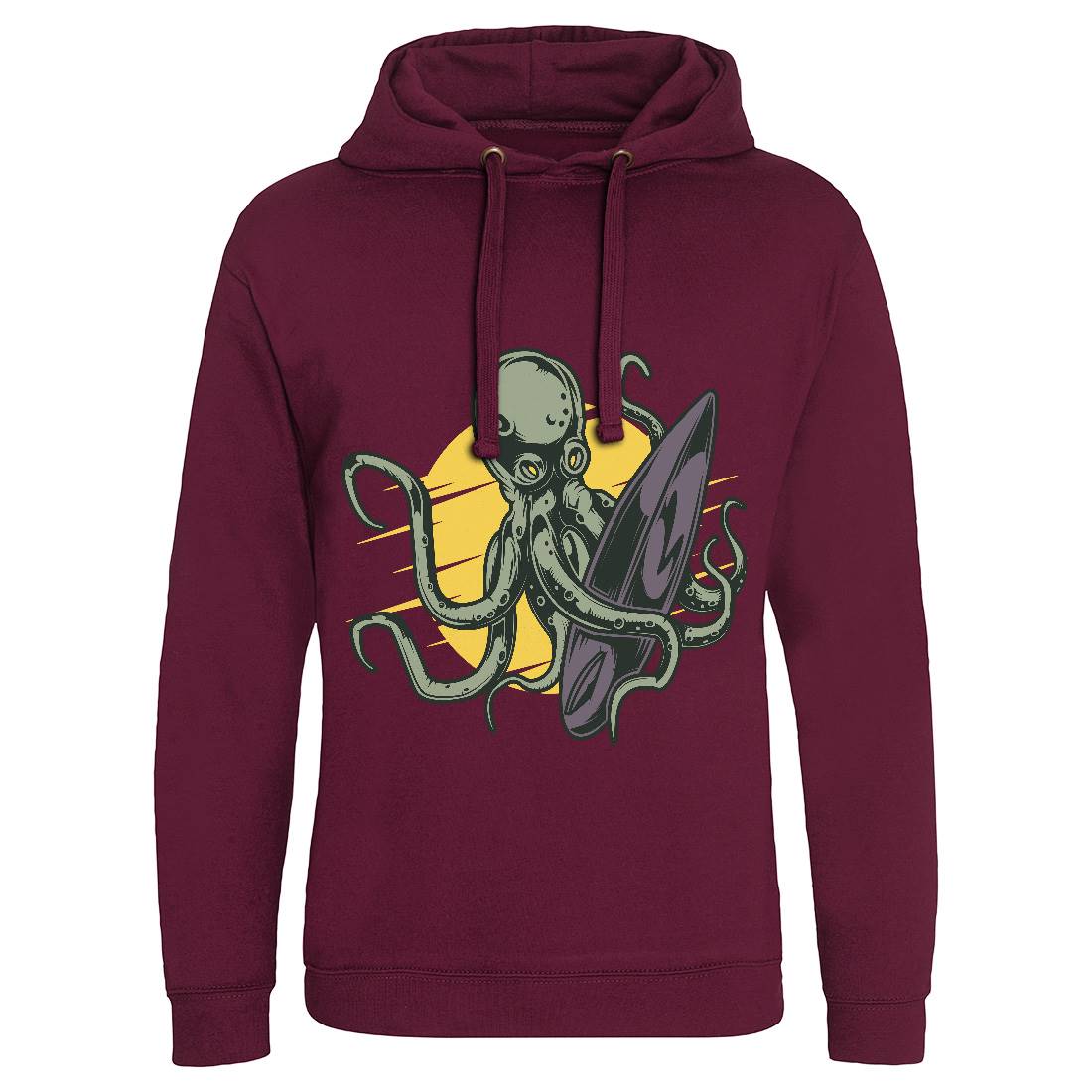 Octopus Surfing Mens Hoodie Without Pocket Surf B349