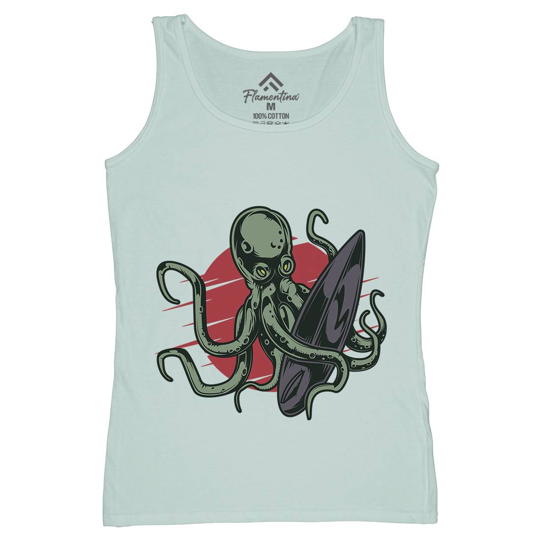 Octopus Surfing Womens Organic Tank Top Vest Surf B349