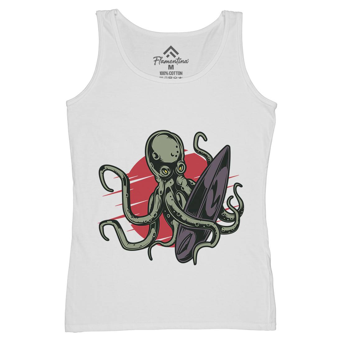 Octopus Surfing Womens Organic Tank Top Vest Surf B349