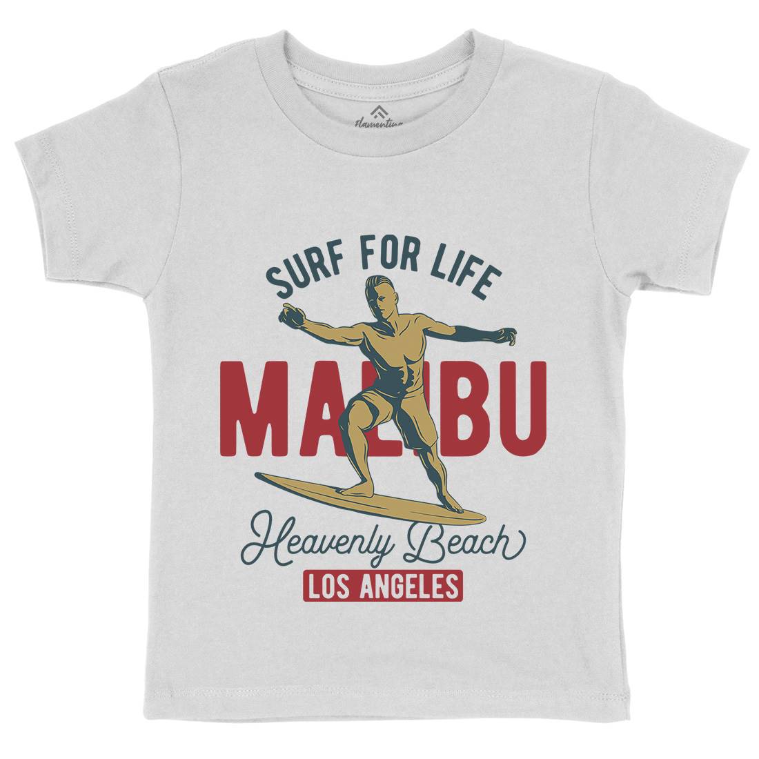 Malibu Surfing Kids Crew Neck T-Shirt Surf B350