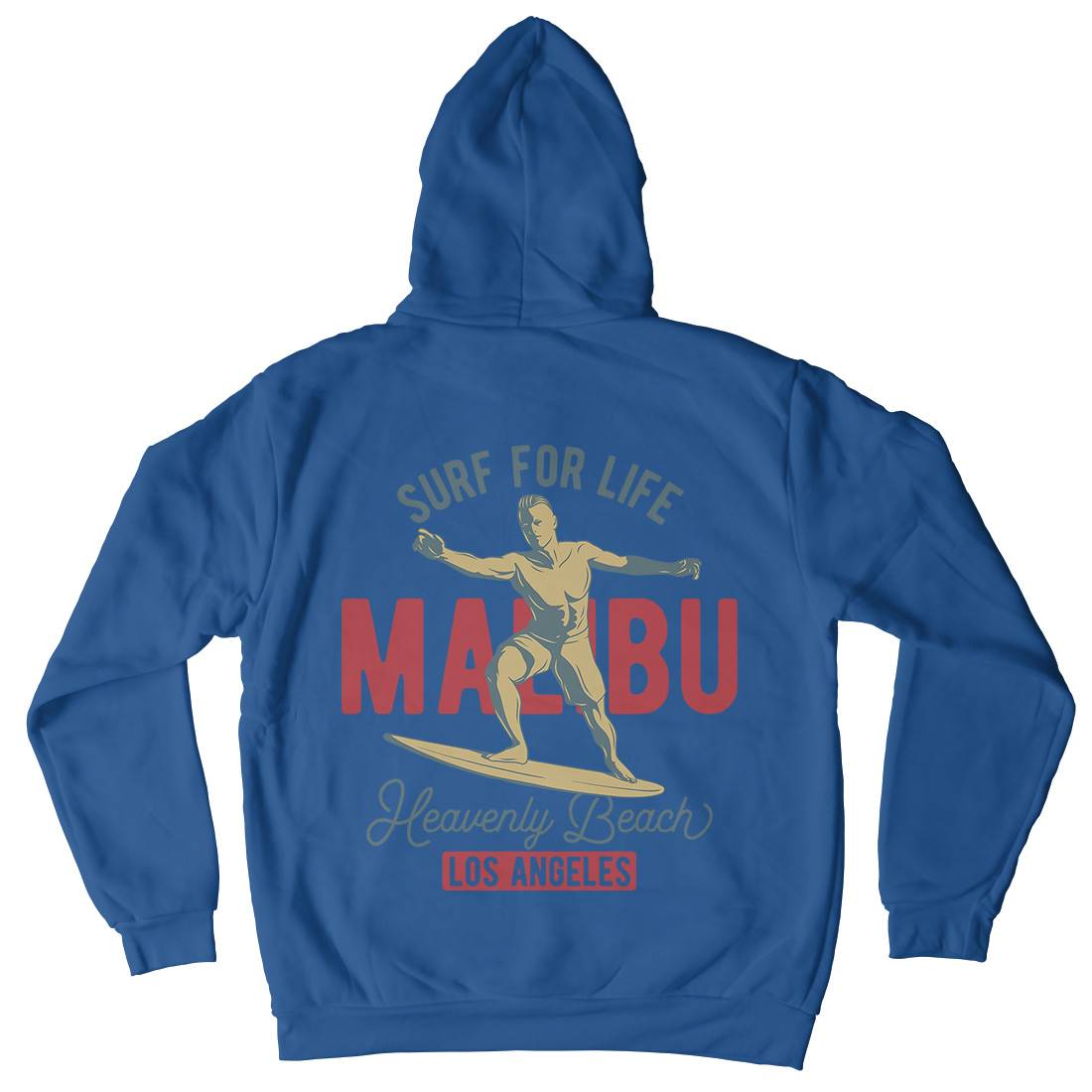 Malibu Surfing Mens Hoodie With Pocket Surf B350