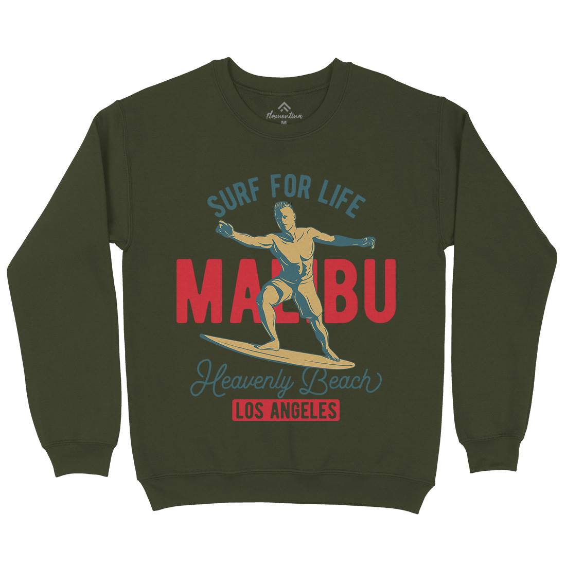 Malibu Surfing Mens Crew Neck Sweatshirt Surf B350