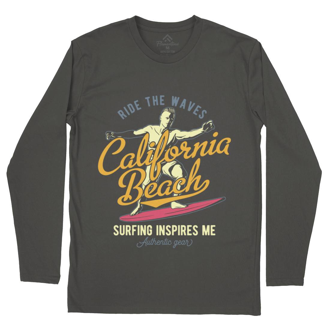 California Surfing Mens Long Sleeve T-Shirt Surf B351