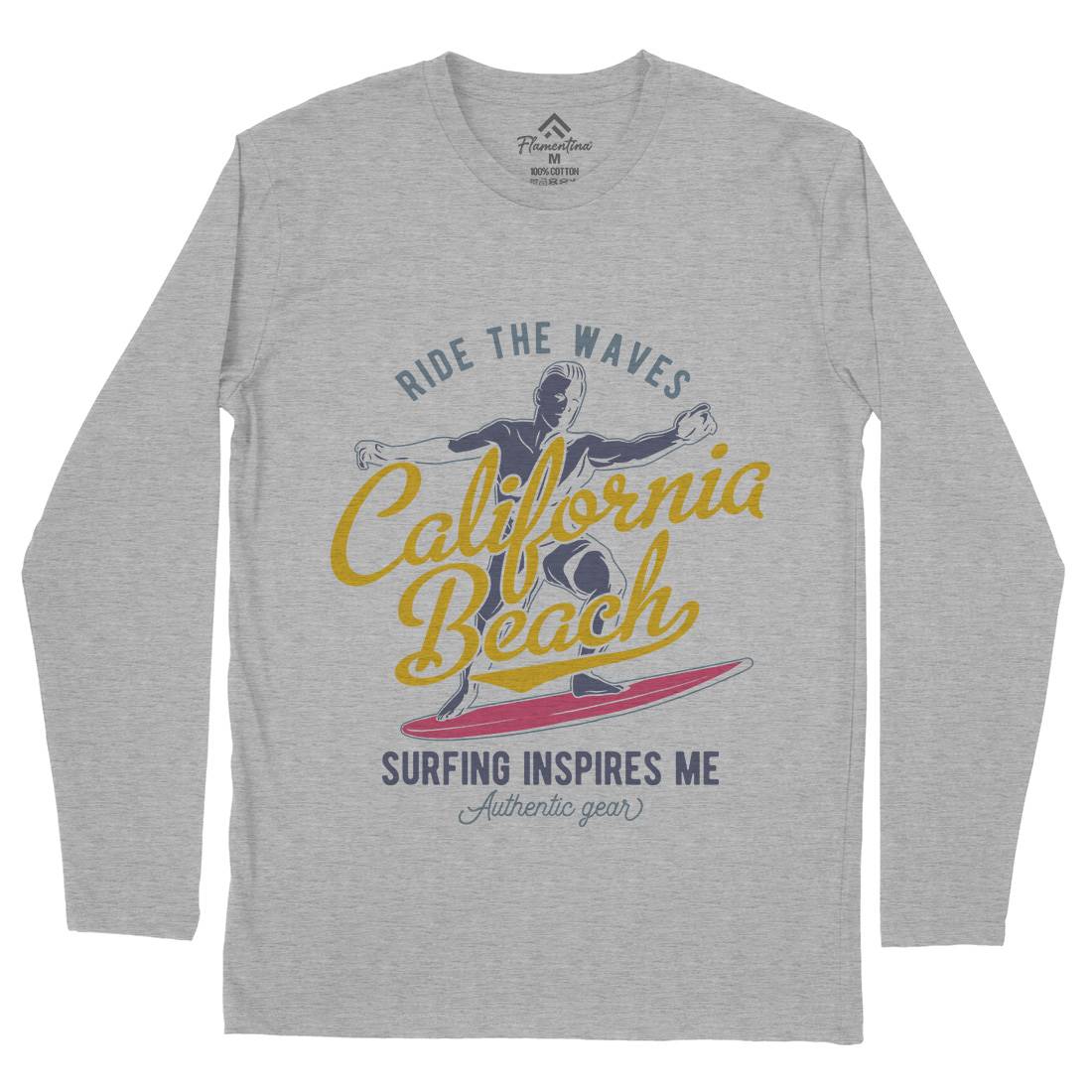 California Surfing Mens Long Sleeve T-Shirt Surf B351
