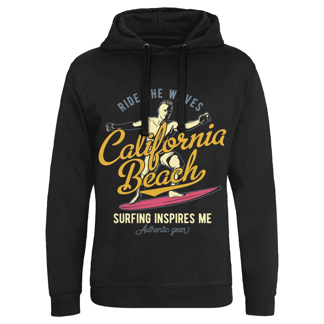 California Surfing Mens Hoodie Without Pocket Surf B351