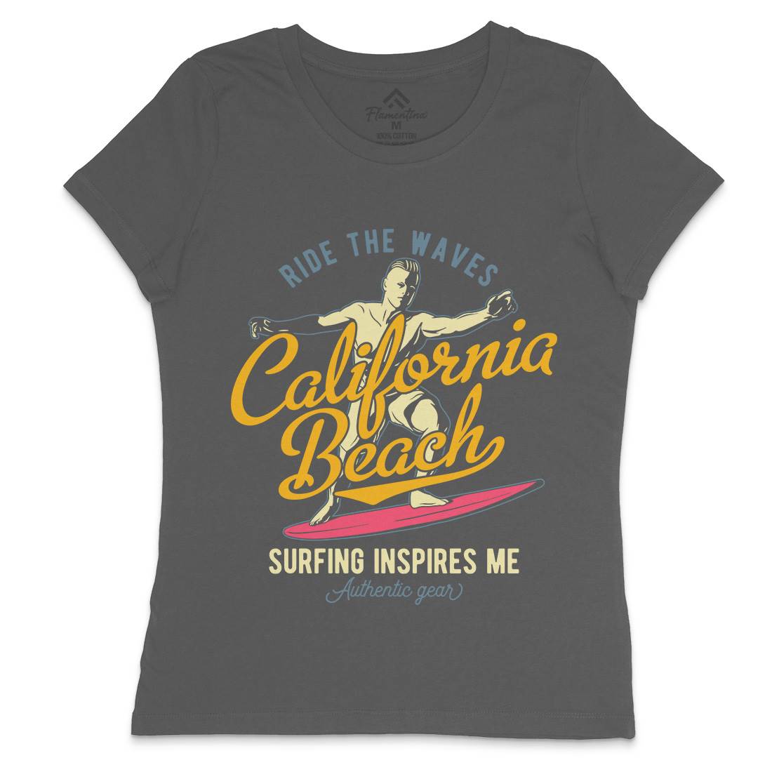 California Surfing Womens Crew Neck T-Shirt Surf B351
