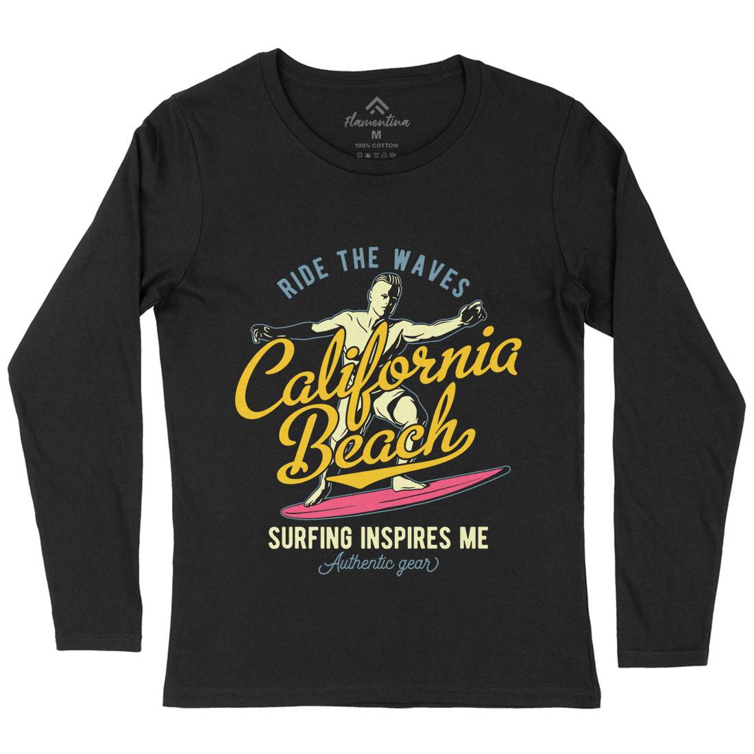 California Surfing Womens Long Sleeve T-Shirt Surf B351