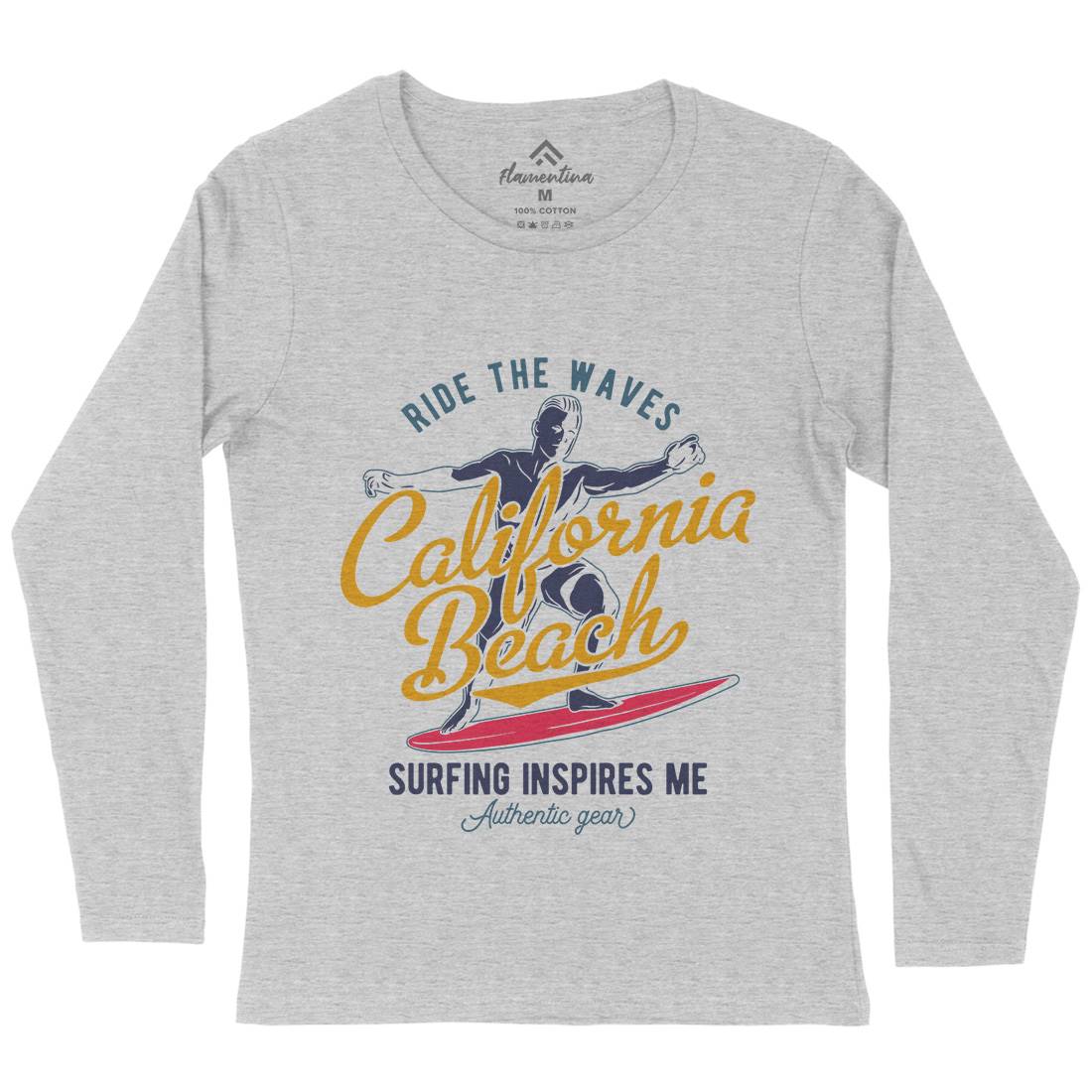 California Surfing Womens Long Sleeve T-Shirt Surf B351