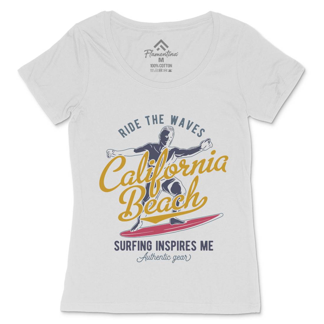 California Surfing Womens Scoop Neck T-Shirt Surf B351