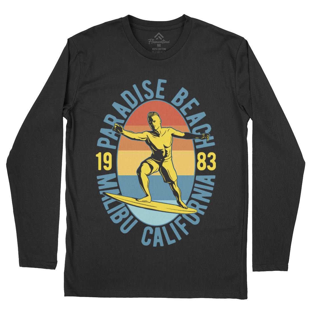 Malibu Surfing Mens Long Sleeve T-Shirt Surf B353