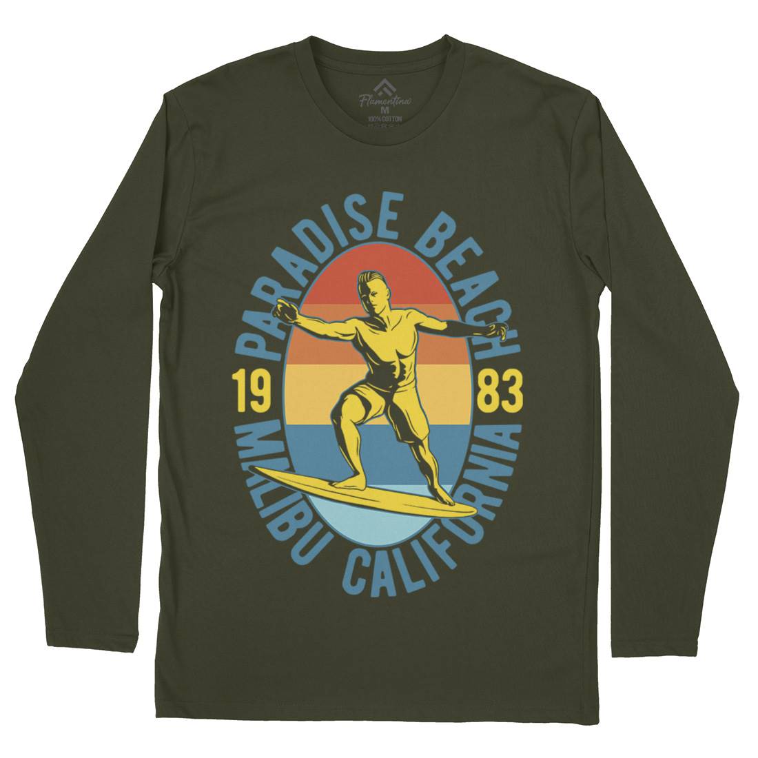 Malibu Surfing Mens Long Sleeve T-Shirt Surf B353