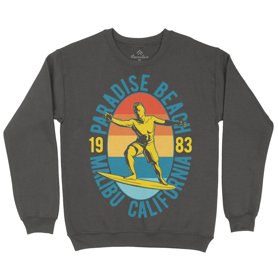 Malibu Surfing Mens Crew Neck Sweatshirt Surf B353