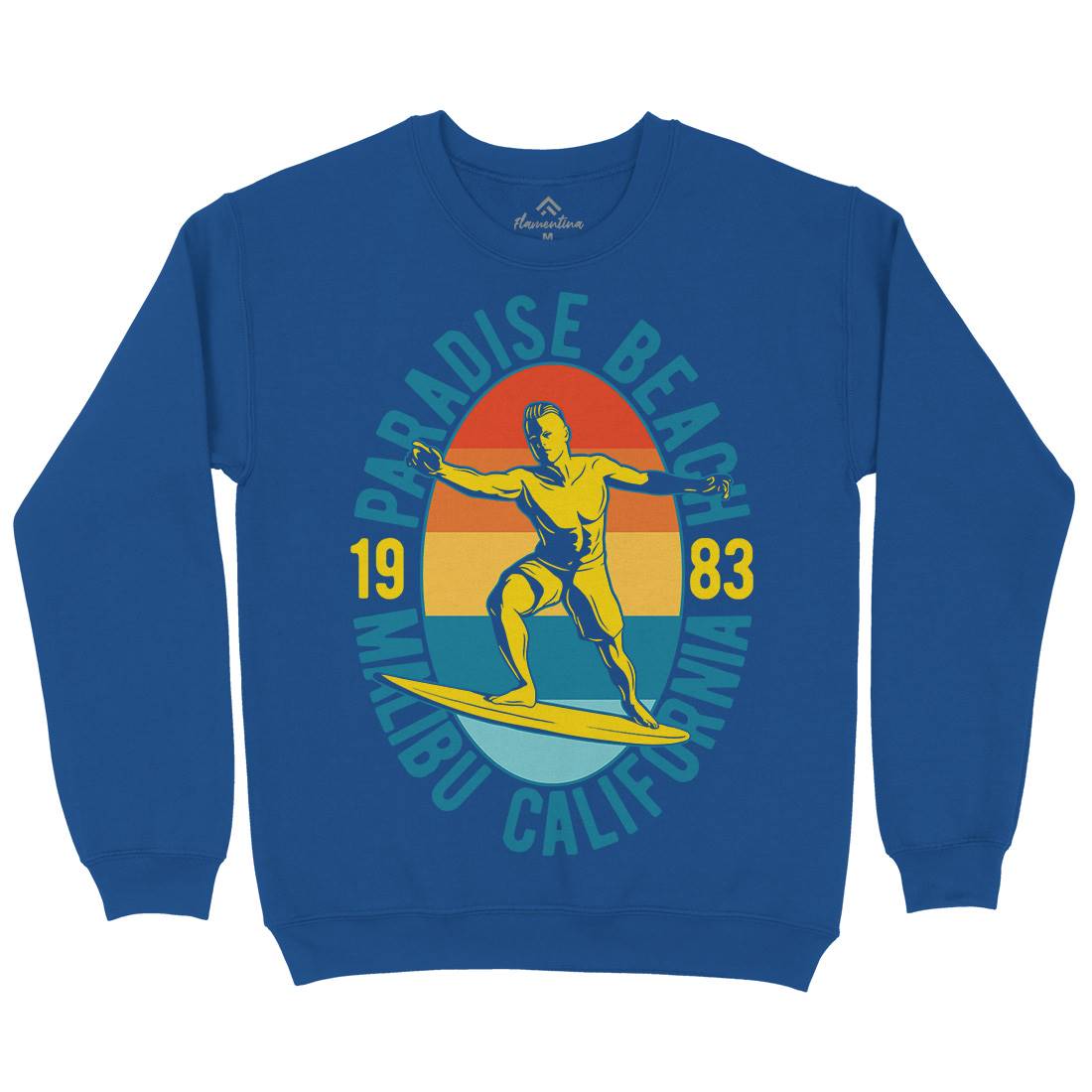 Malibu Surfing Mens Crew Neck Sweatshirt Surf B353