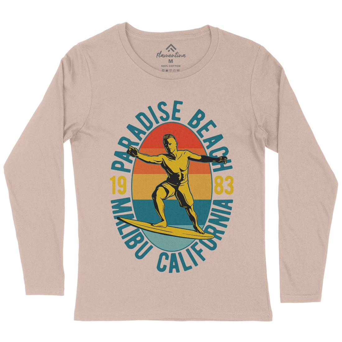 Malibu Surfing Womens Long Sleeve T-Shirt Surf B353