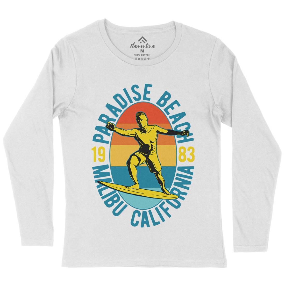 Malibu Surfing Womens Long Sleeve T-Shirt Surf B353