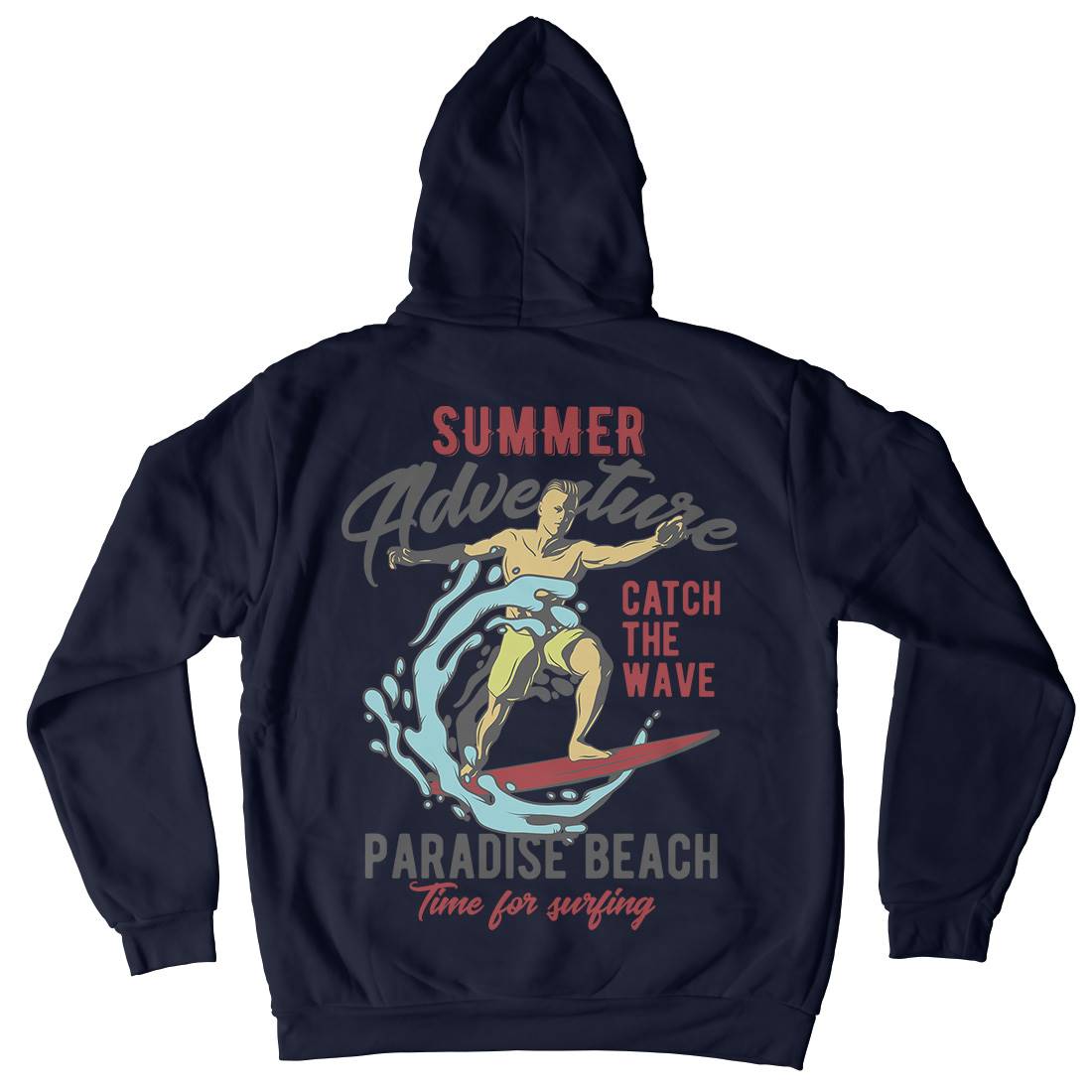 Summer Surfing Mens Hoodie With Pocket Surf B354