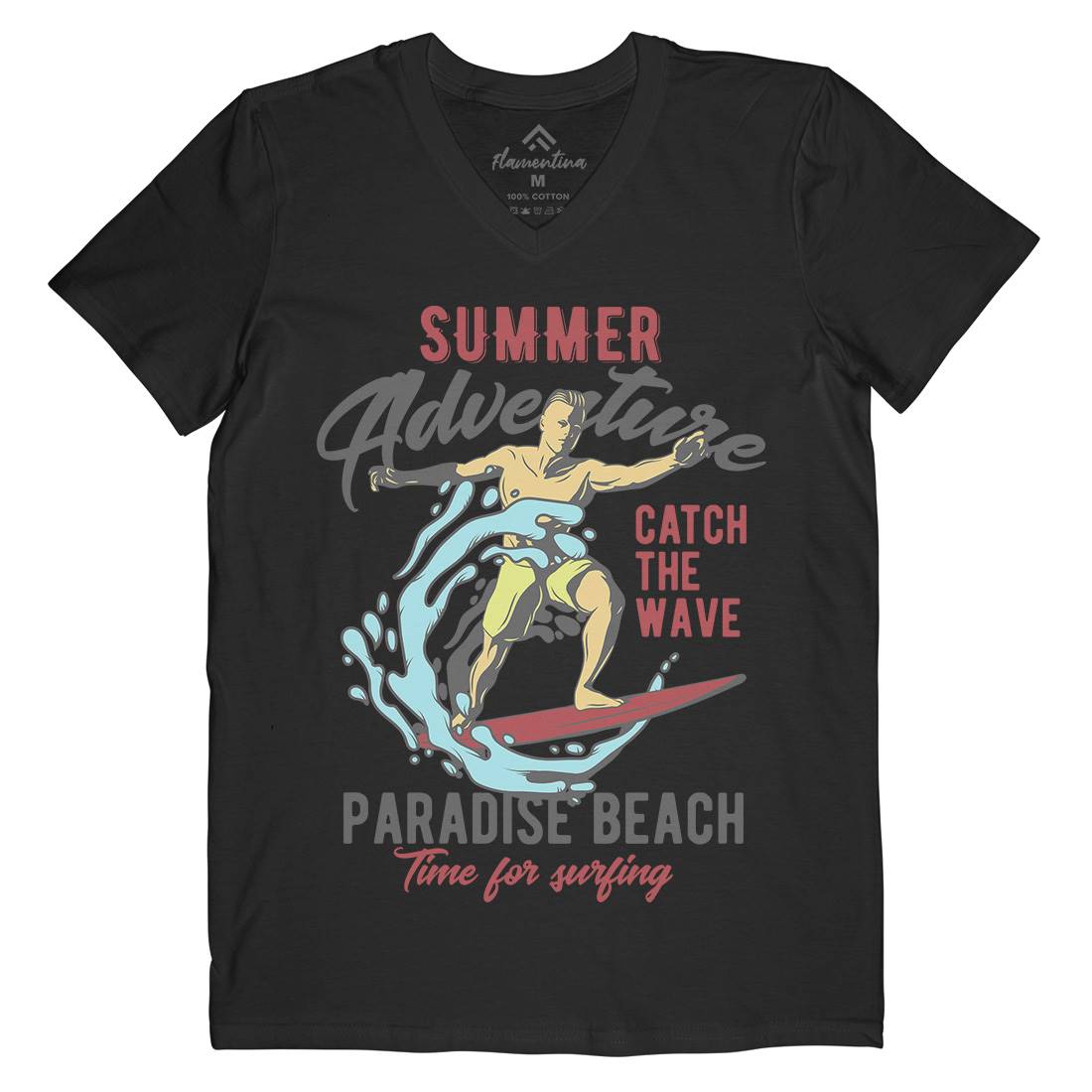 Summer Surfing Mens V-Neck T-Shirt Surf B354