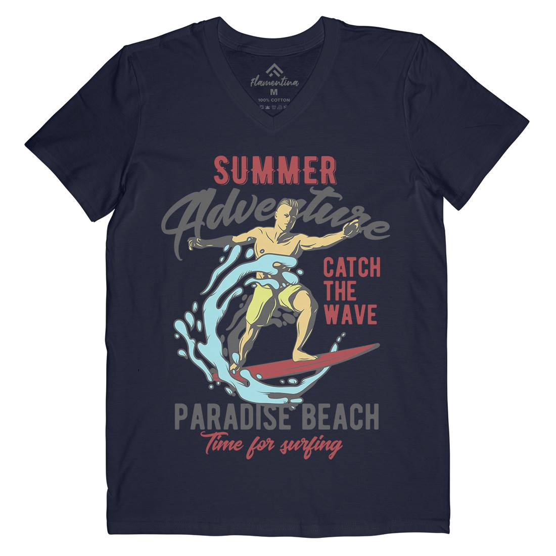 Summer Surfing Mens V-Neck T-Shirt Surf B354
