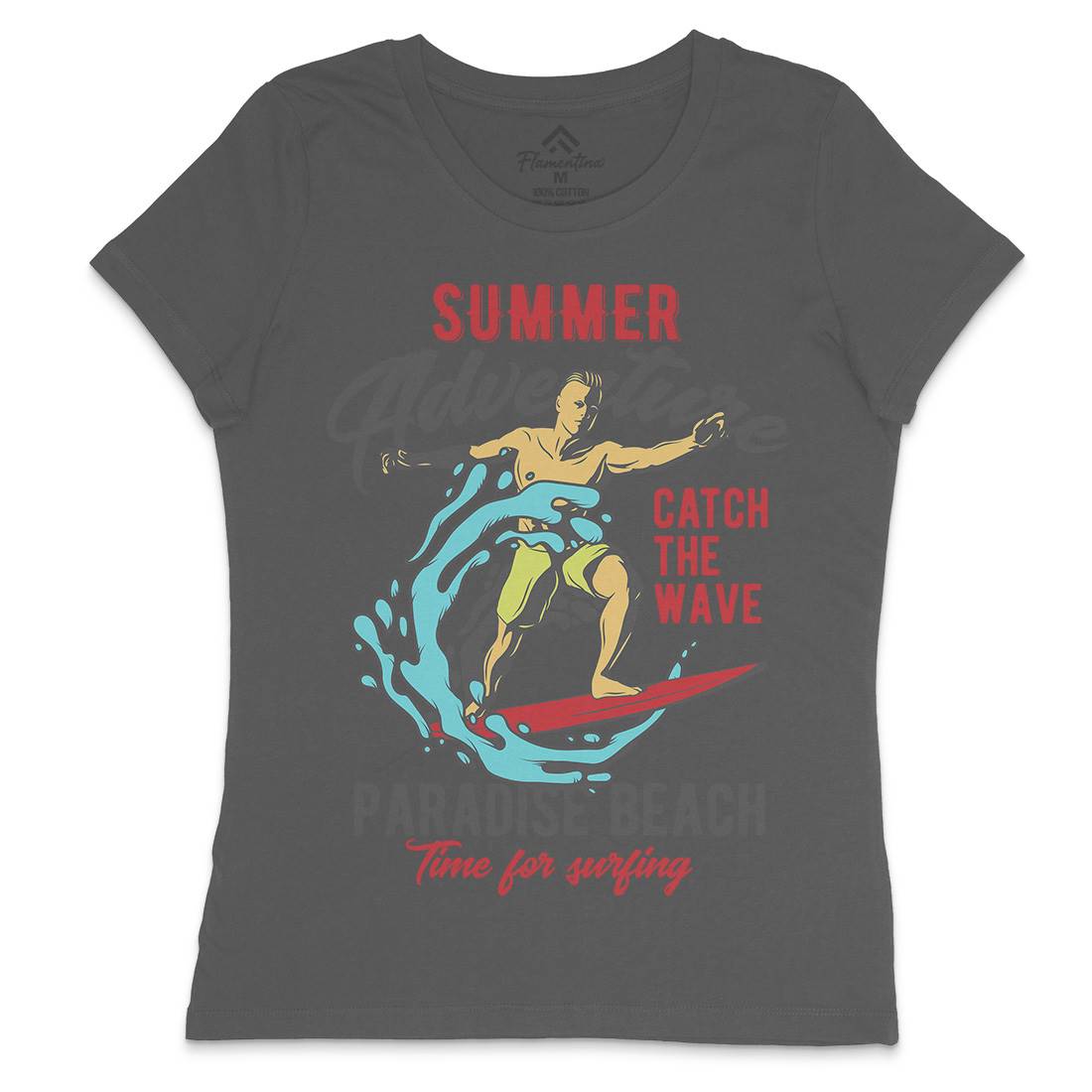 Summer Surfing Womens Crew Neck T-Shirt Surf B354