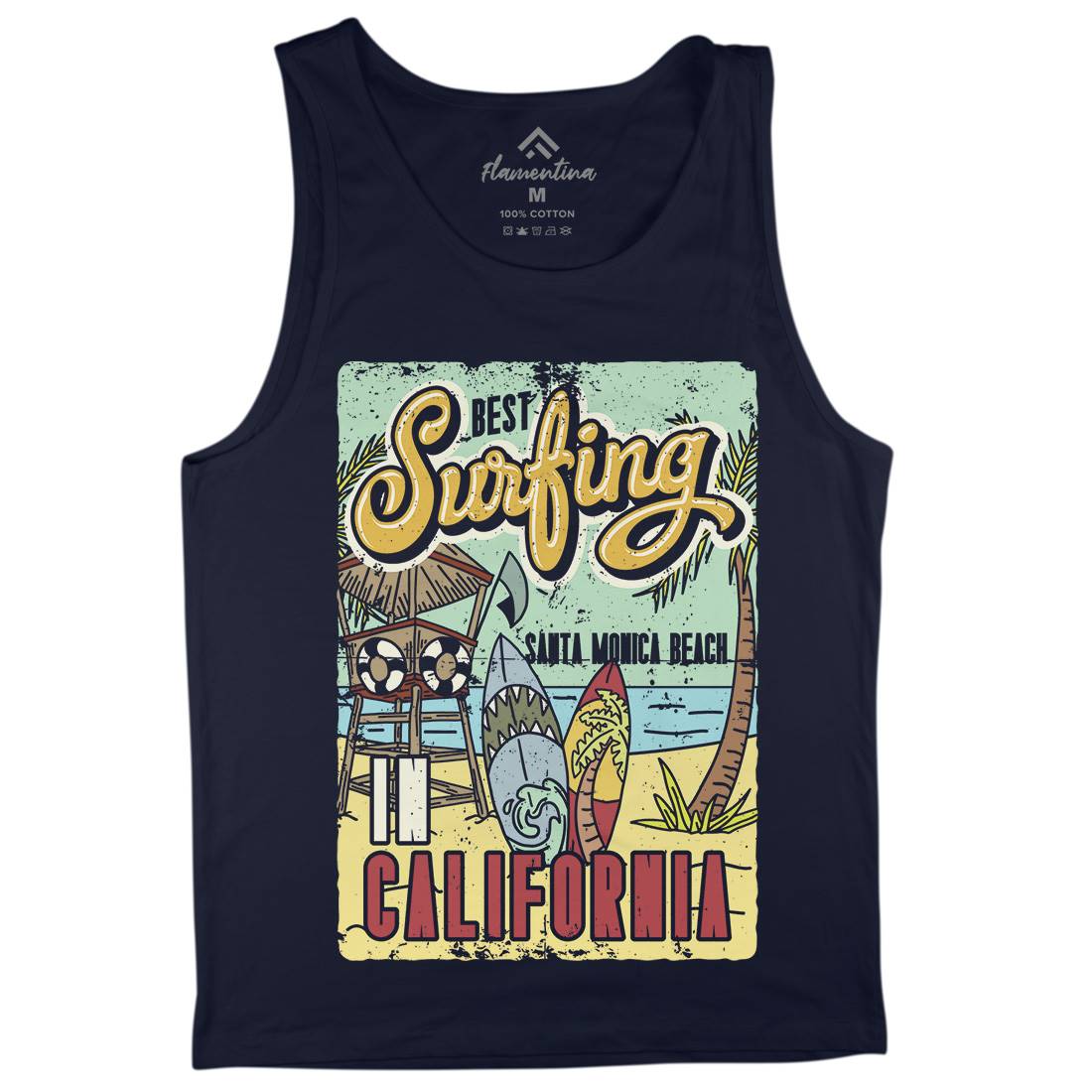 Santa Monica Surfing Mens Tank Top Vest Surf B355