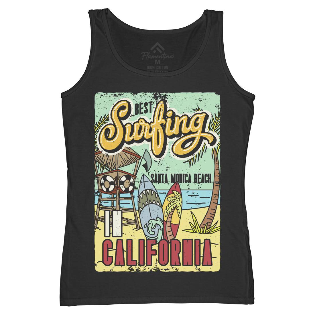 Santa Monica Surfing Womens Organic Tank Top Vest Surf B355
