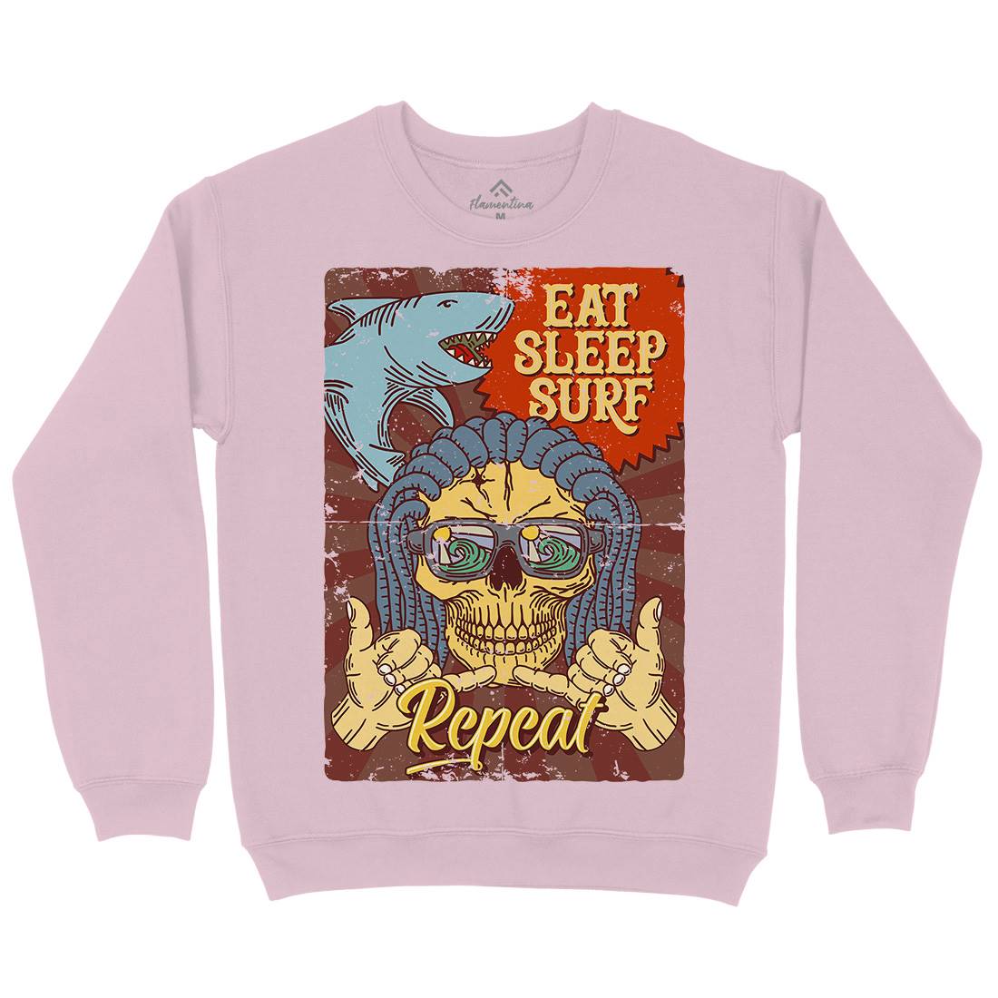 Eat Sleep Surfing Kids Crew Neck Sweatshirt Surf B356