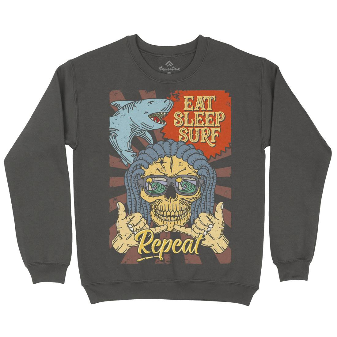 Eat Sleep Surfing Mens Crew Neck Sweatshirt Surf B356
