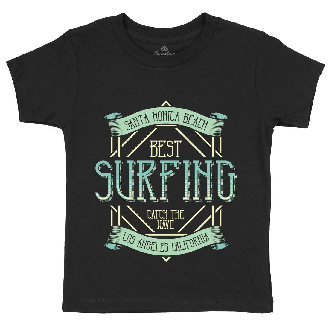 Santa Monica Surfing Kids Crew Neck T-Shirt Surf B357