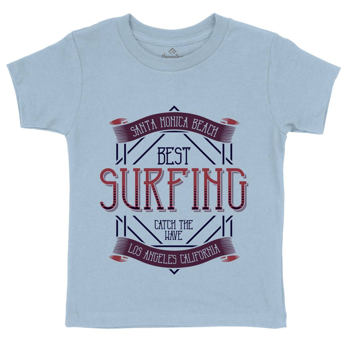 Santa Monica Surfing Kids Crew Neck T-Shirt Surf B357