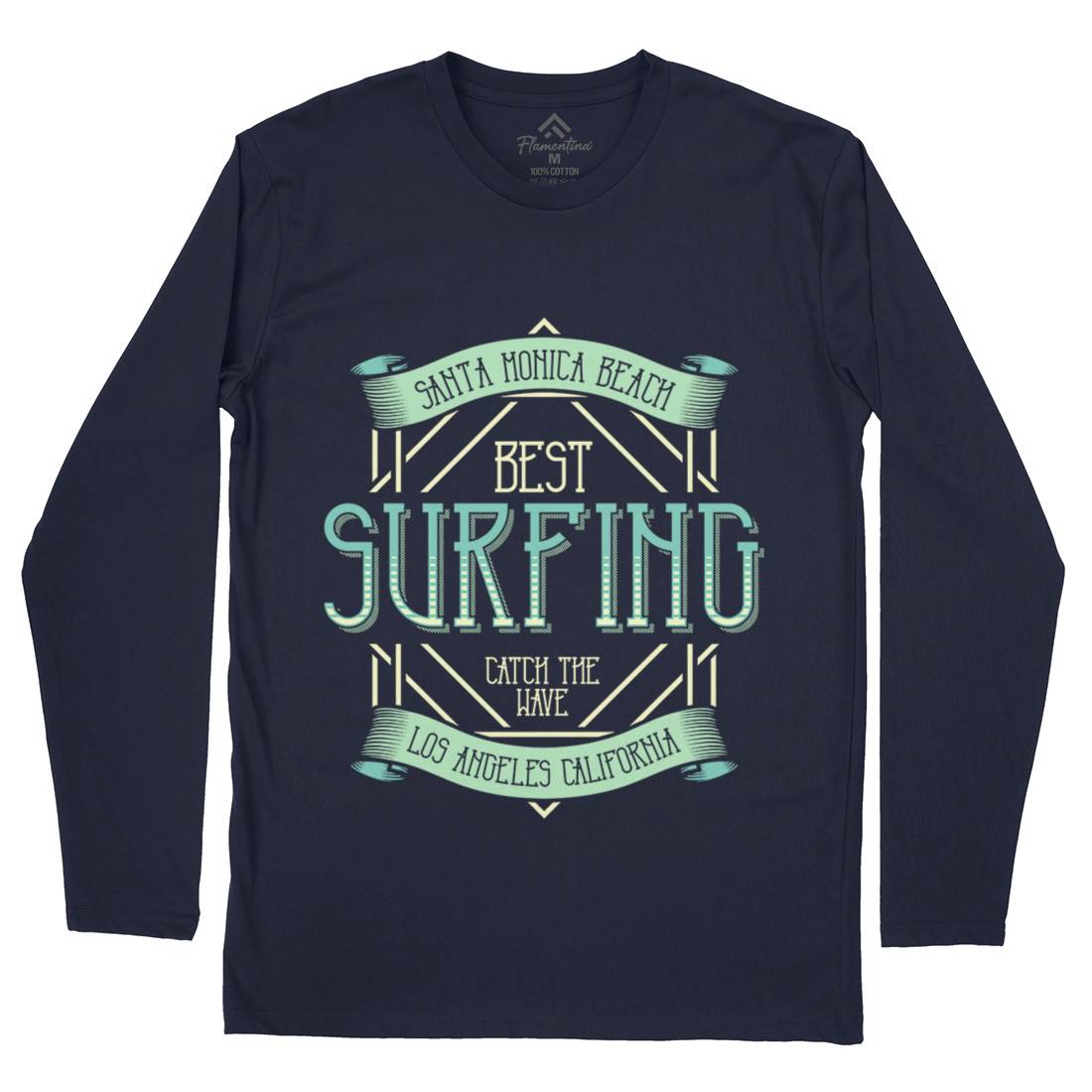 Santa Monica Surfing Mens Long Sleeve T-Shirt Surf B357