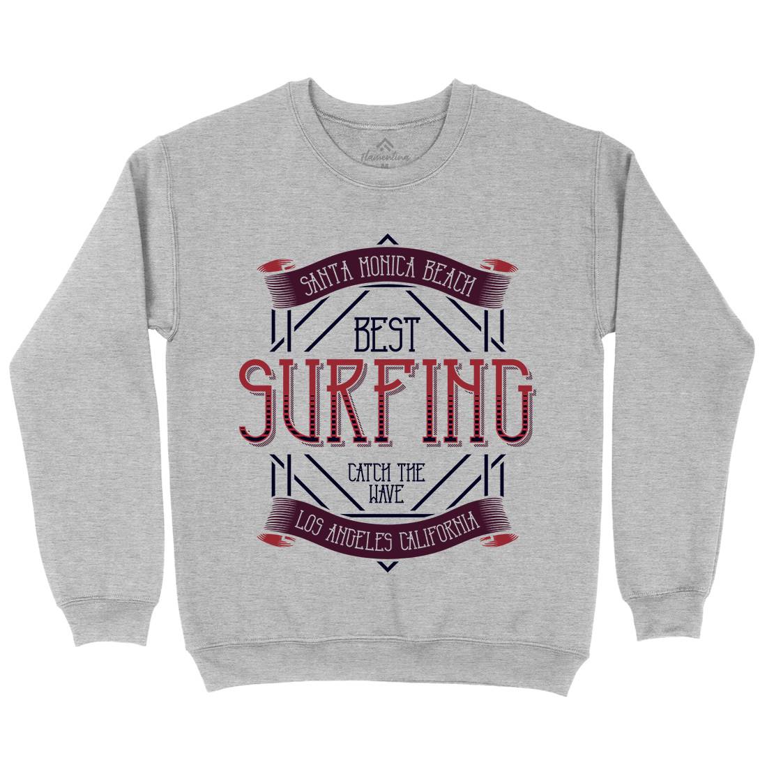 Santa Monica Surfing Mens Crew Neck Sweatshirt Surf B357