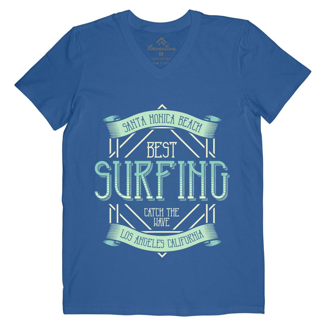 Santa Monica Surfing Mens V-Neck T-Shirt Surf B357