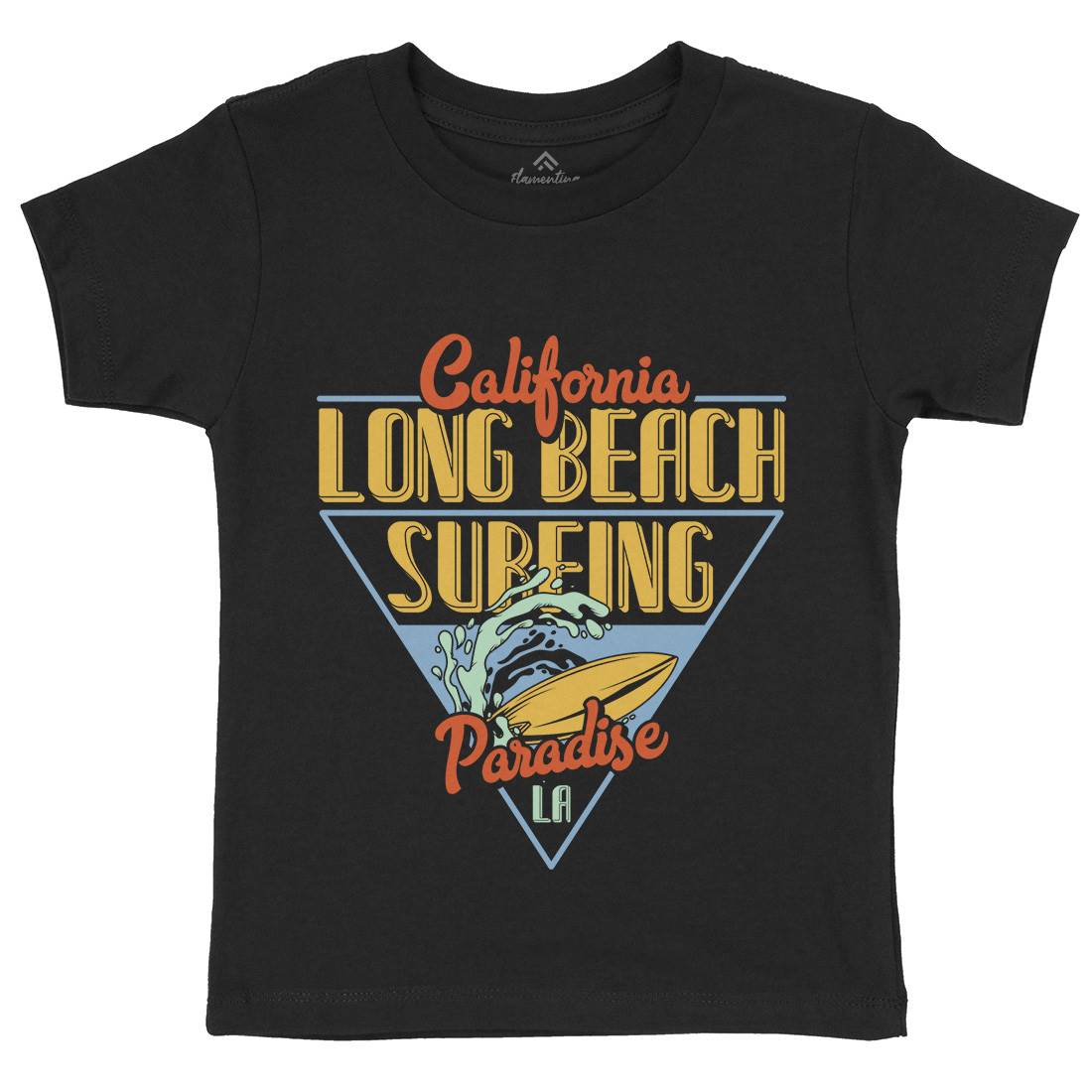 Long Beach Surfing Kids Organic Crew Neck T-Shirt Surf B359