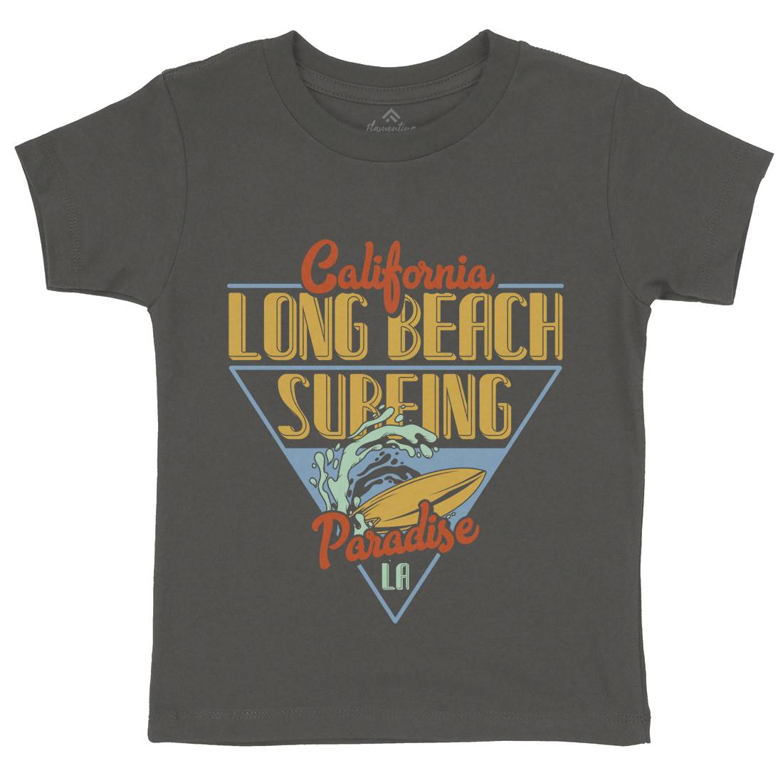 Long Beach Surfing Kids Organic Crew Neck T-Shirt Surf B359