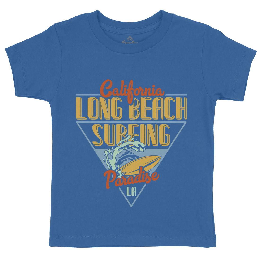 Long Beach Surfing Kids Crew Neck T-Shirt Surf B359