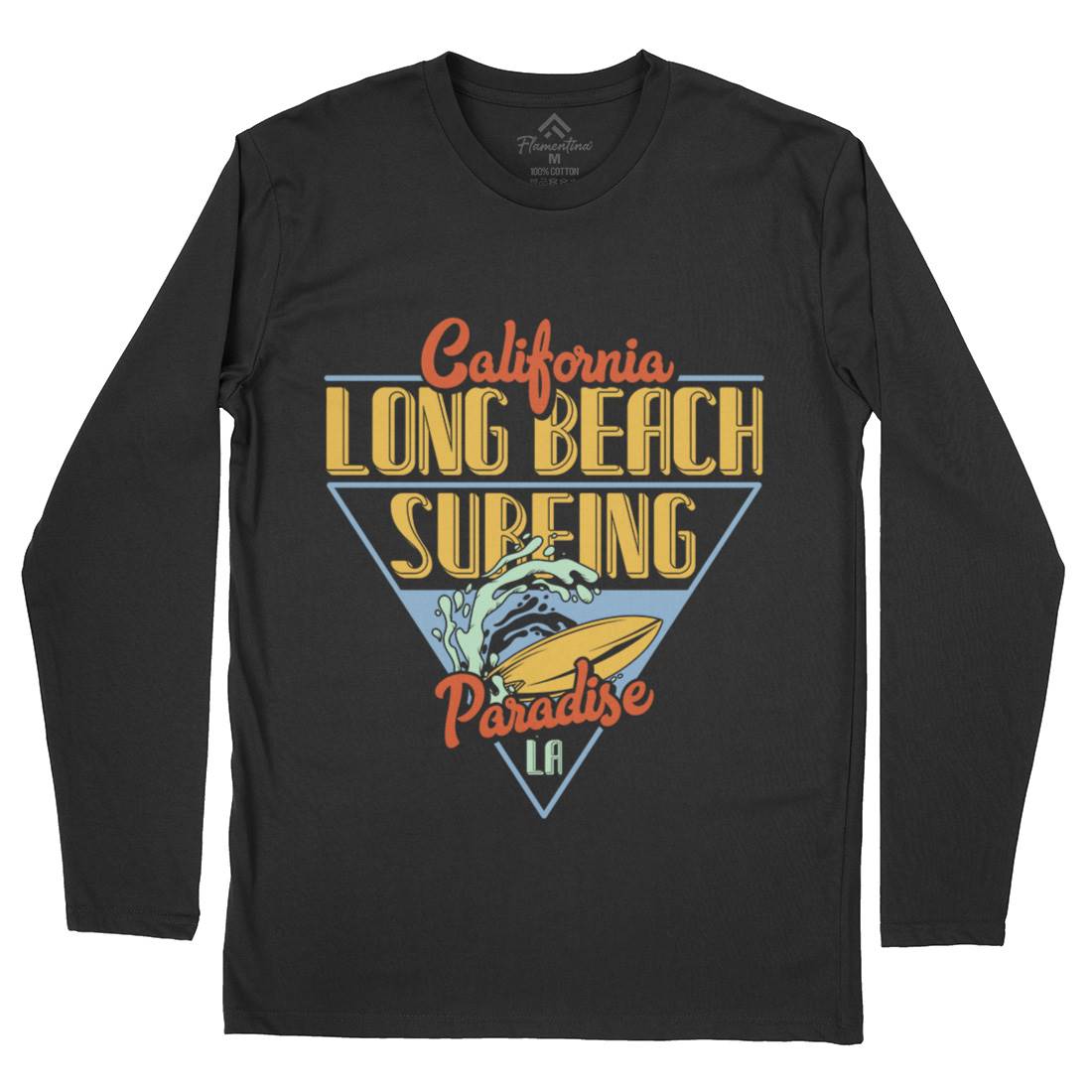 Long Beach Surfing Mens Long Sleeve T-Shirt Surf B359