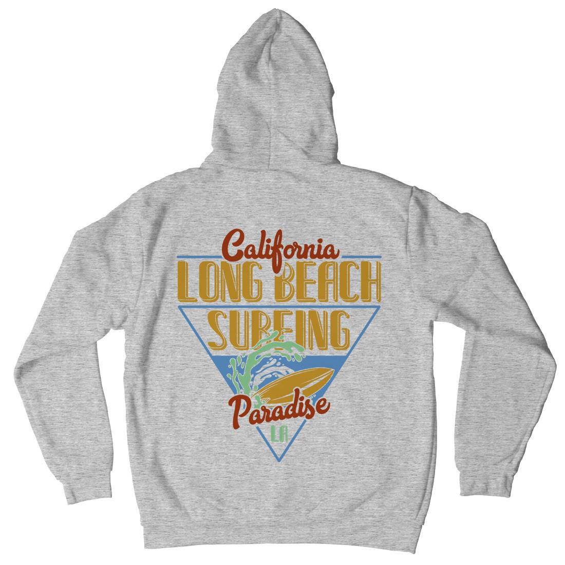 Long Beach Surfing Mens Hoodie With Pocket Surf B359