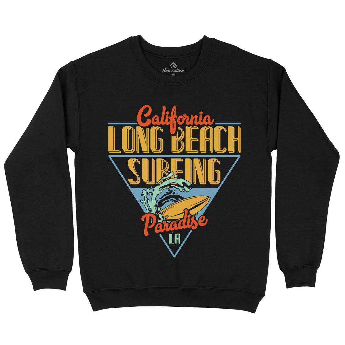 Long Beach Surfing Mens Crew Neck Sweatshirt Surf B359