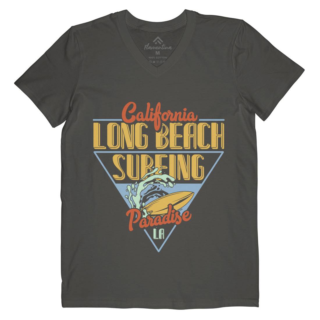 Long Beach Surfing Mens V-Neck T-Shirt Surf B359